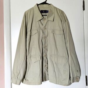 Regatta Sport cotton beige cargo pockets gorp dress shirt jacket Size L
